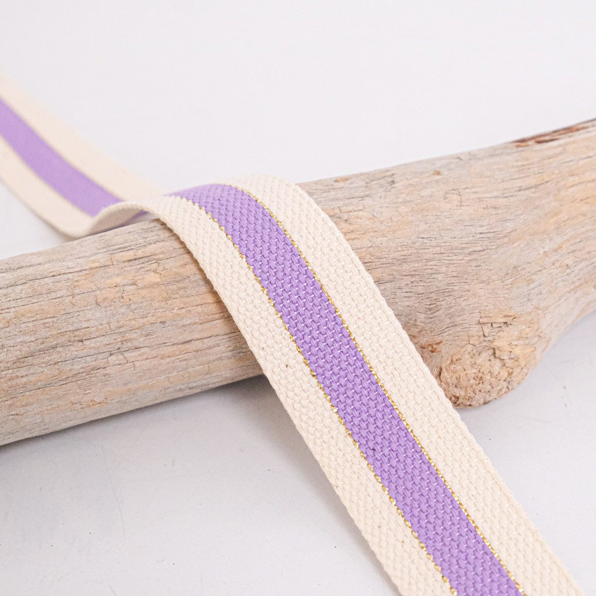 Two-Tone Neon Purple Lurex Cotton Strap - Maison Klem